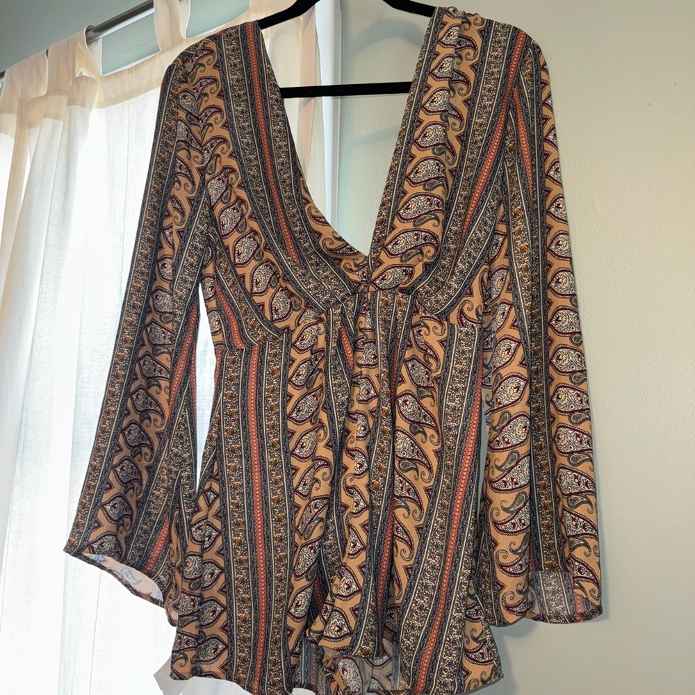 Paisley V-Neck Women's romper